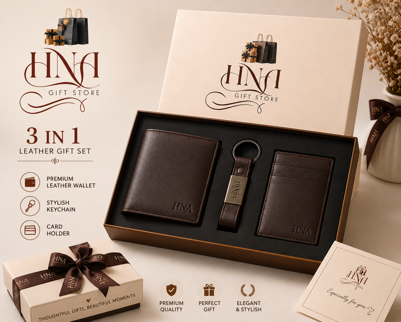 3-in-1 Leather Gift Set